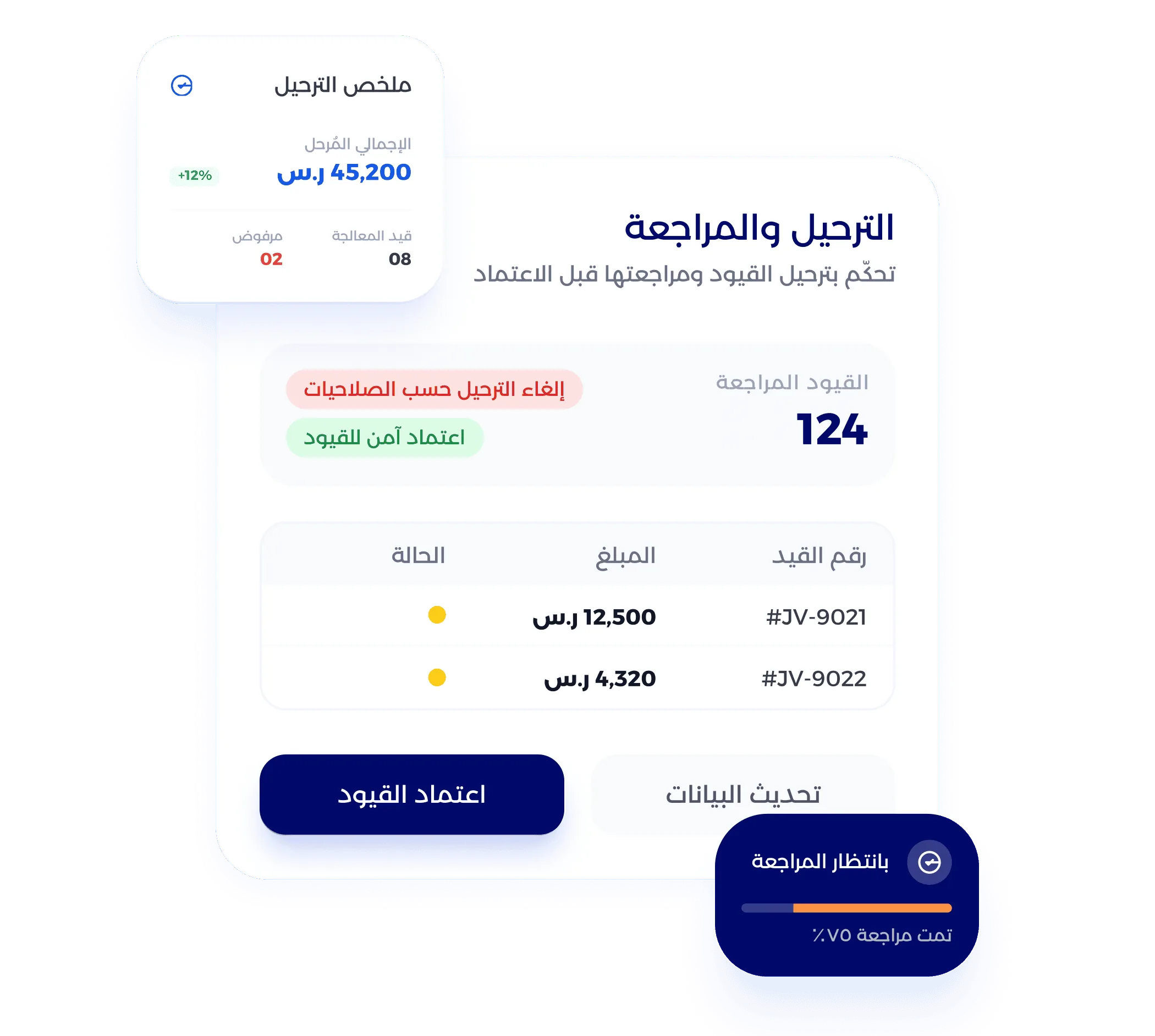شاشة تكامل المحاسبة مع هيئة الزكاة ZATCA