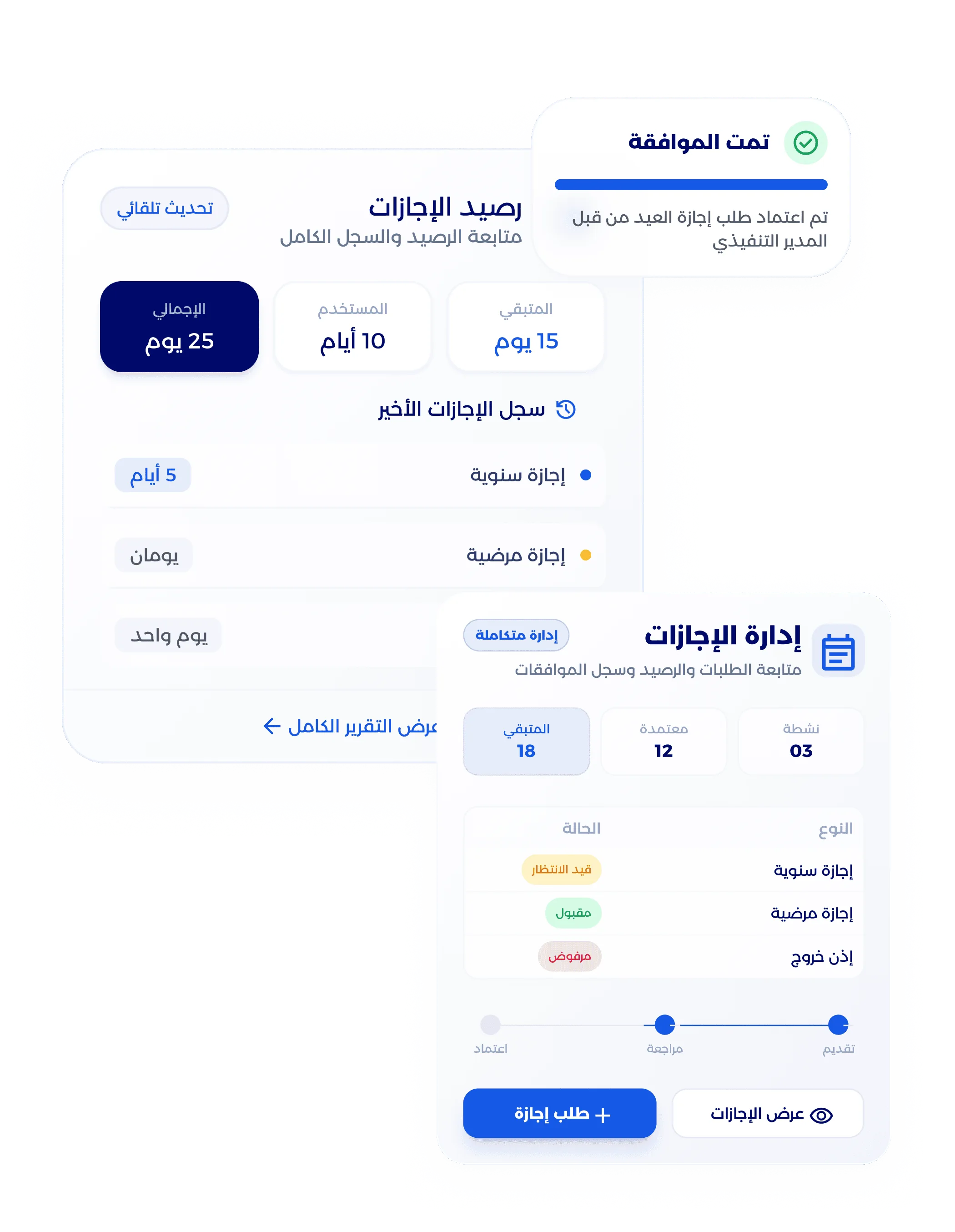 شاشة تقييم أداء الموظفين وتقارير HR